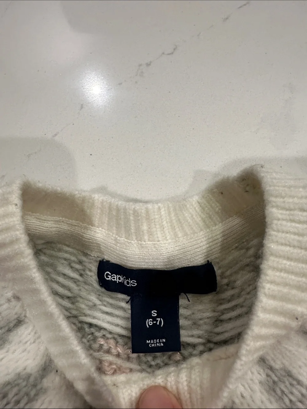 Gap Kids Christmas sparkle sweater wool blend girls size small 6-7